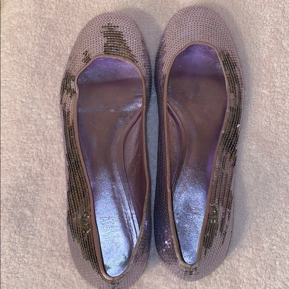 Coach sequin flats Women’s Size 11